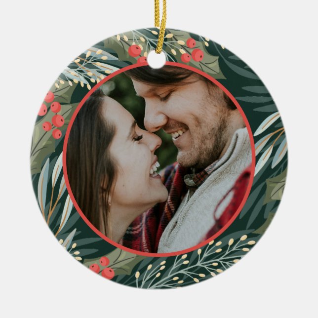 Unser erstes Weihnachts-Verheiratet-Weihnachtsgesc Keramik Ornament (Vorne)