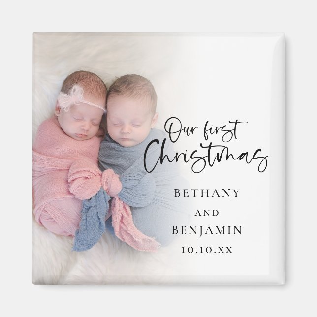Unser erstes Weihnachtsbaby gewinnt Foto Names Yea Magnet (Vorne)