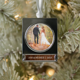 Unser erstes Weihnachtsbaumholz von Mr. und Mrs. Banner-Ornament Silber