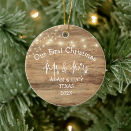 Unser erstes Weihnachtsbaumholz von Mr. und Mrs. Keramik Ornament