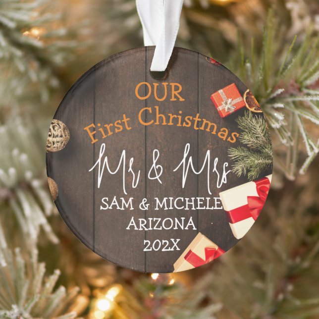 Unser erstes Weihnachtsbaumholz von Mr. und Mrs. Ornament (Baum)