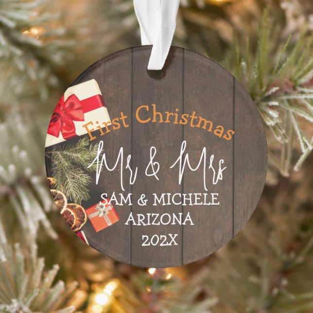 Unser erstes Weihnachtsbaumholz von Mr. und Mrs. Ornament (Baum)