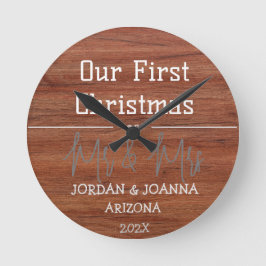 Unser erstes Weihnachtsbaumholz von Mr. und Mrs. Runde Wanduhr