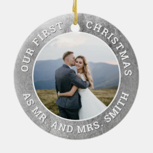 Unser erstes Weihnachtsbild Silver Snowflake Imita Keramik Ornament