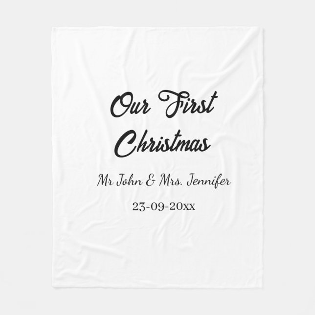 Unser erstes Weihnachtsdatum - Herr und Frau - Fleecedecke (Vorderseite)