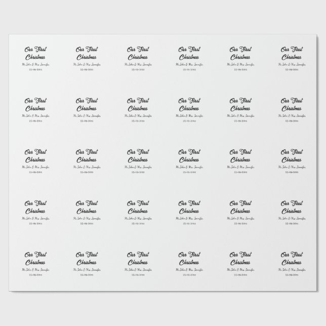 Unser erstes Weihnachtsdatum - Herr und Frau - Geschenkpapier (Flach)