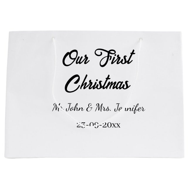 Unser erstes Weihnachtsdatum - Herr und Frau - Große Geschenktüte (Vorderseite)