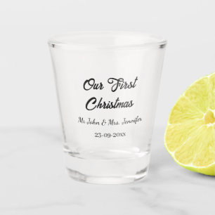 Unser erstes Weihnachtsdatum - Herr und Frau - Schnapsglas