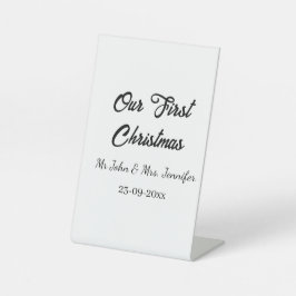 Unser erstes Weihnachtsdatum - Herr und Frau - Sockelschild