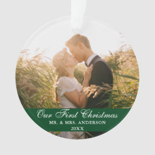Unser erstes Weihnachtsfest Foto Green Ornament
