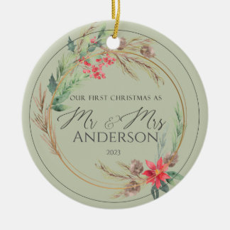 Unser erstes Weihnachtsfest-Foto Keramik Ornament