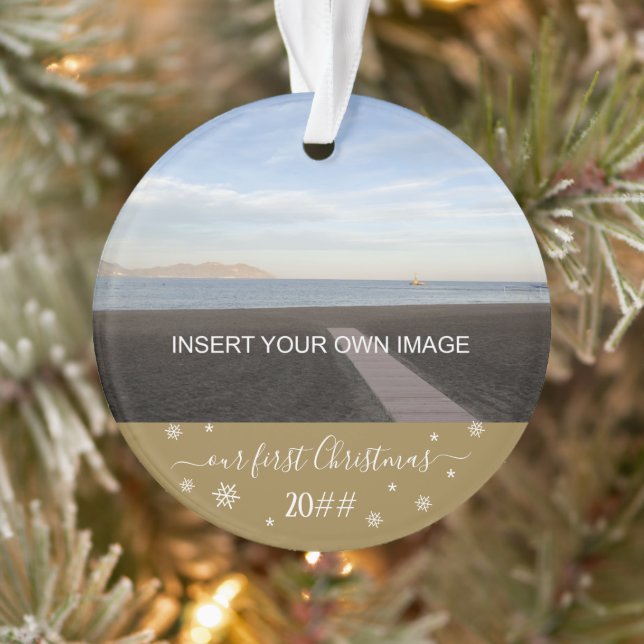 Unser erstes Weihnachtsfest-Foto Ornament (Baum)