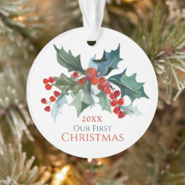 Unser erstes Weihnachtsfest Heilig und Berries Ornament