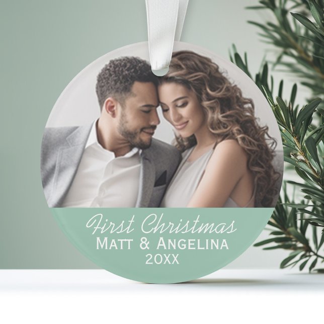 Unser erstes Weihnachtsfest - Hochzeit oder Verlob Ornament (Personalized First Christmas Photo Ornament)