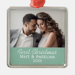 Unser erstes Weihnachtsfest - Hochzeit oder Verlob Silbernes Ornament