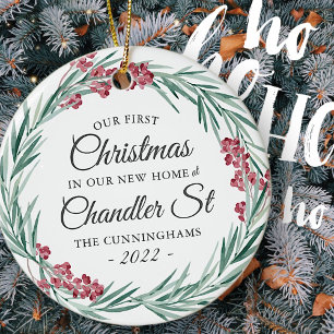 Unser erstes Weihnachtsfest in unserem neuen Zuhau Keramik Ornament