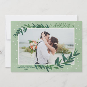 Unser erstes Weihnachtsfest - Modernes botanisches Feiertagskarte