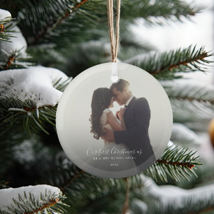 Unser erstes Weihnachtsfest verheiratet Hochzeitsf Ornament Aus Glas