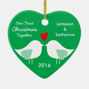 Unser erstes Weihnachtsfest zusammen Liebeszauber Keramikornament