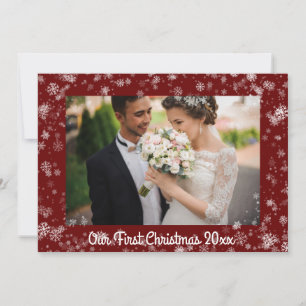 Unser erstes Weihnachtsfoto Datum-Typografie Schne Feiertagskarte