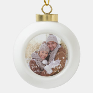 Unser erstes Weihnachtsfoto-Fest Keramik Kugel-Ornament