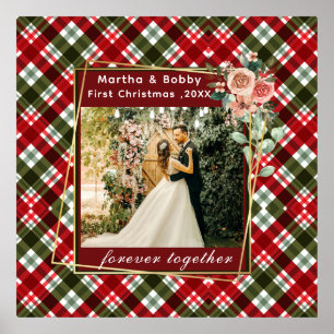 Unser erstes Weihnachtsfrisch verheiratetes Foto Poster