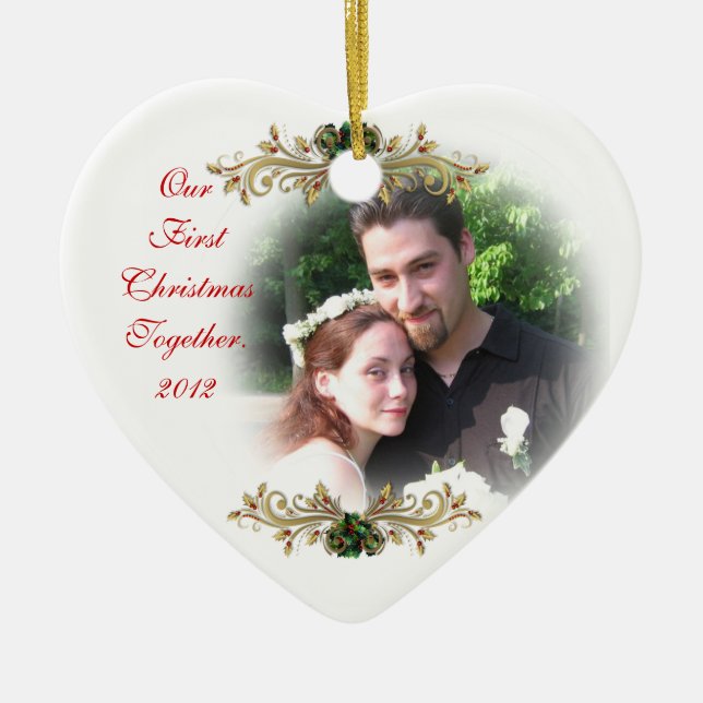 Unser erstes Weihnachtsgeschenk zusammen mit einem Keramikornament (Vorne)