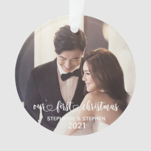 Unser erstes Weihnachtsherz Handschrift Foto Ornament