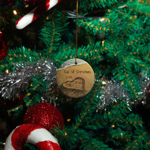 Unser erstes Weihnachtsherz in den tropischen Sand Keramikornament