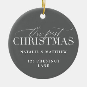 Unser erstes Weihnachtsneues Haus oder wed eben Keramik Ornament