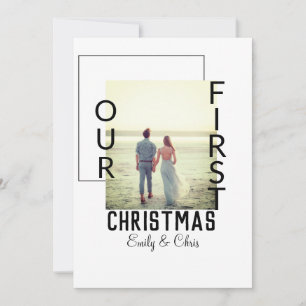 Unser erstes Weihnachtspaar Name Foto minimal Einladung