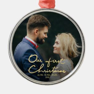 Unser erstes Weihnachtsschickes Hand-Mit Silbernes Ornament