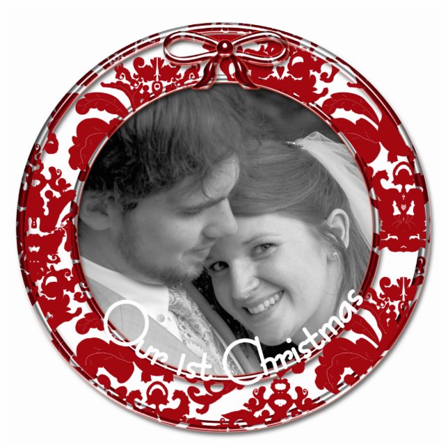 Unser erstes Weihnachtsschmuck Fotoskulptur Ornament (Vorne)