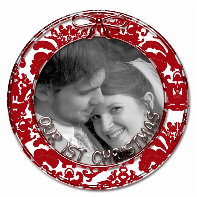 Unser erstes Weihnachtsschmuck Fotoskulptur Ornament (Vorne)