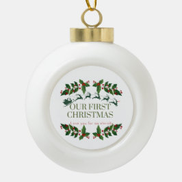 Unser erstes Weihnachtsschmuck Keramik Kugel-Ornament