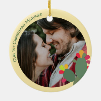 unser erstes Weihnachtsverheiratet Keramik Ornament