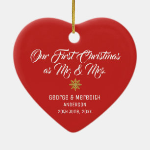 Unser erstes Weihnachtsverheirateter Herr u. Frau Keramikornament