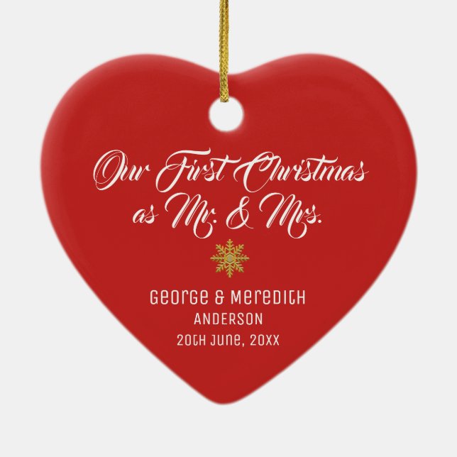 Unser erstes Weihnachtsverheirateter Herr u. Frau Keramikornament (Hinten)