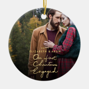 Unser erstes Weihnachtsverlobtes Keramik Ornament