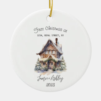 Unser erstes Zuhause Weihnachtsgeschenk 2023 perso Keramik Ornament