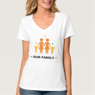 Unser Familien-lesbischer T - Shirt (2 Jungen)