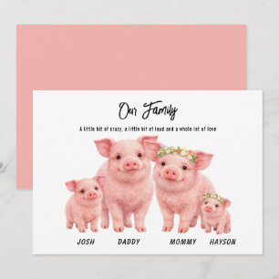 Unser Familien Schwein Frohen Schweinetag Feiertagskarte