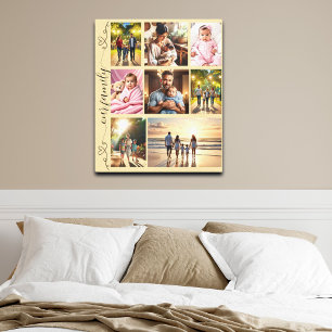 Unser Familienfoto Collage Niedlich Doodle Hearts Poster