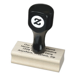 Unser Firmenname, Adressdaten Wood Gummistempel