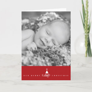 Unser fröhliches kleines Niedliches Baby 1. Weihna Feiertagskarte