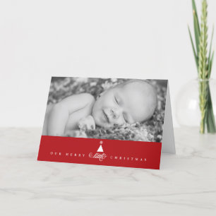 Unser fröhliches kleines Niedliches Baby 1. Weihna Feiertagskarte