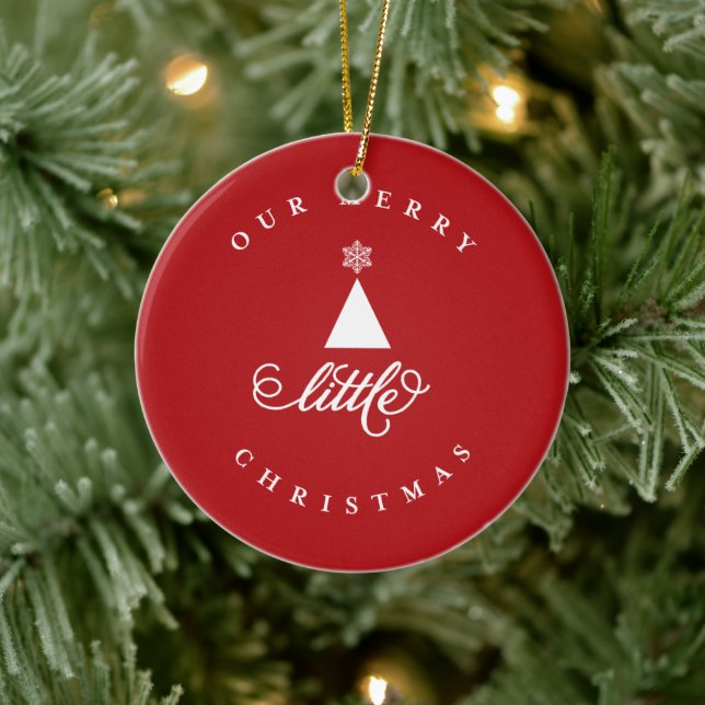 Unser fröhliches kleines Niedliches Baby 1. Weihna Keramikornament (Baum)