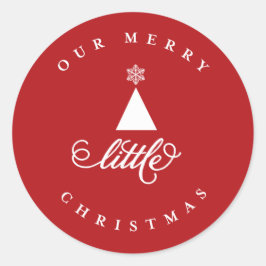 Unser fröhliches kleines Niedliches Baby 1. Weihna Runder Aufkleber
