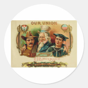 Unser Gewerkschafts-Zigarrenschachtel-Aufkleber    Runder Aufkleber
