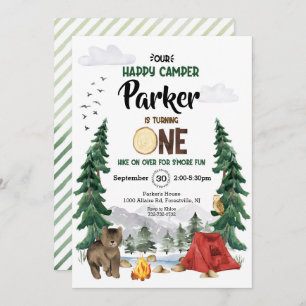 Unser glücklicher kleiner Camper ist eine Einladun Einladung